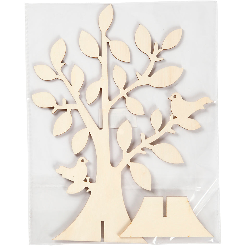 Creatief bedrijf houten boom met voet