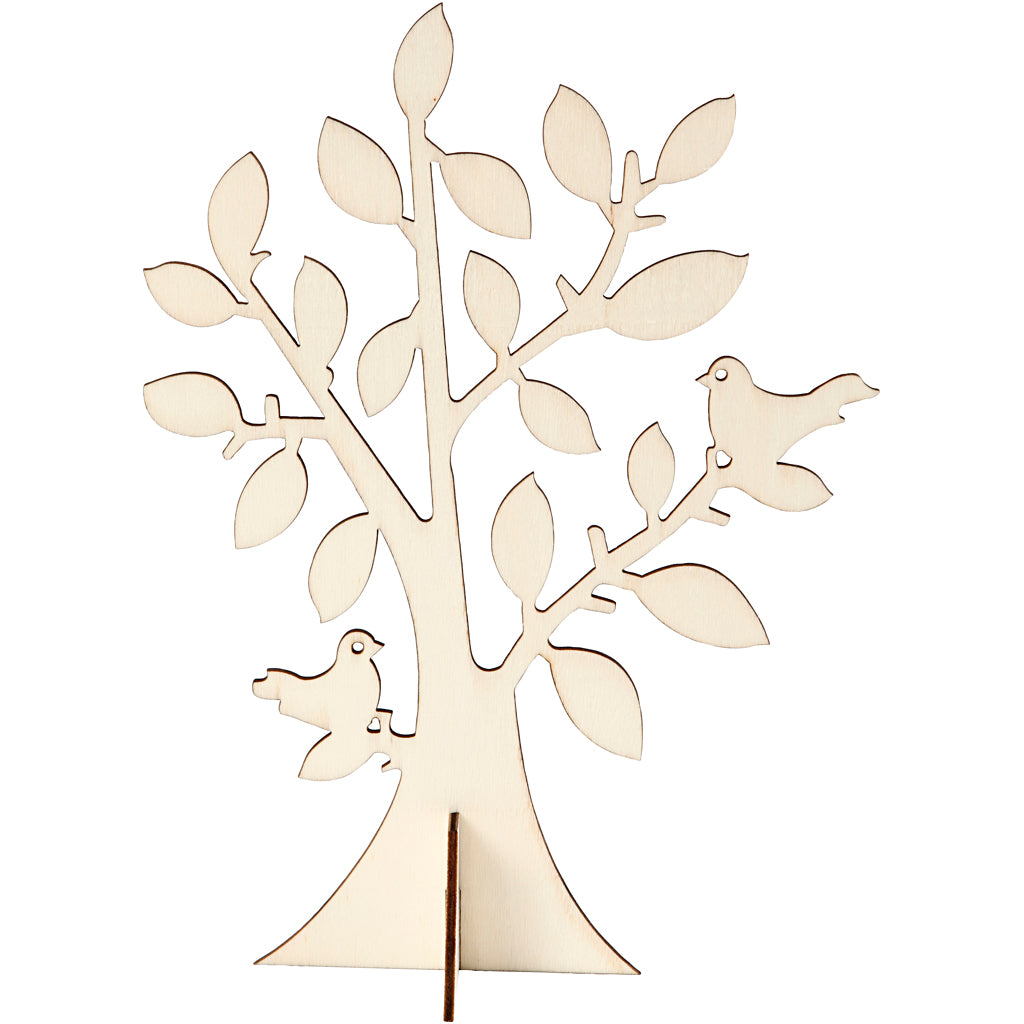 Creatief bedrijf houten boom met voet