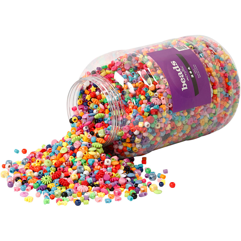 Creativ company xl emmer met plastic kralen, 8100st.
