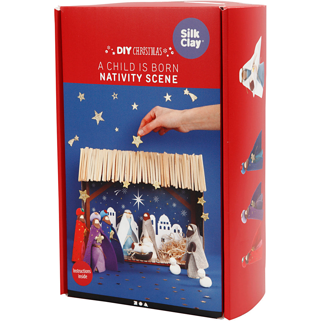 Creatief bedrijf houten kerststal knutselset