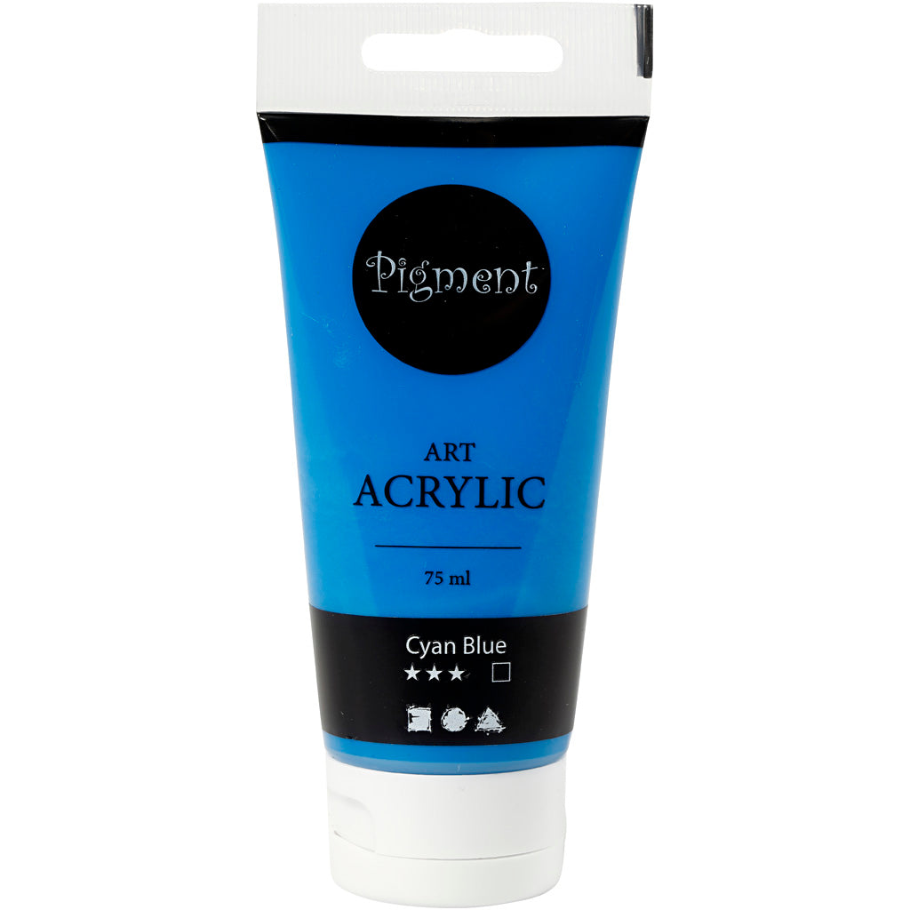 Creativ company pigment art acrylverf cyaan blauw, 75ml