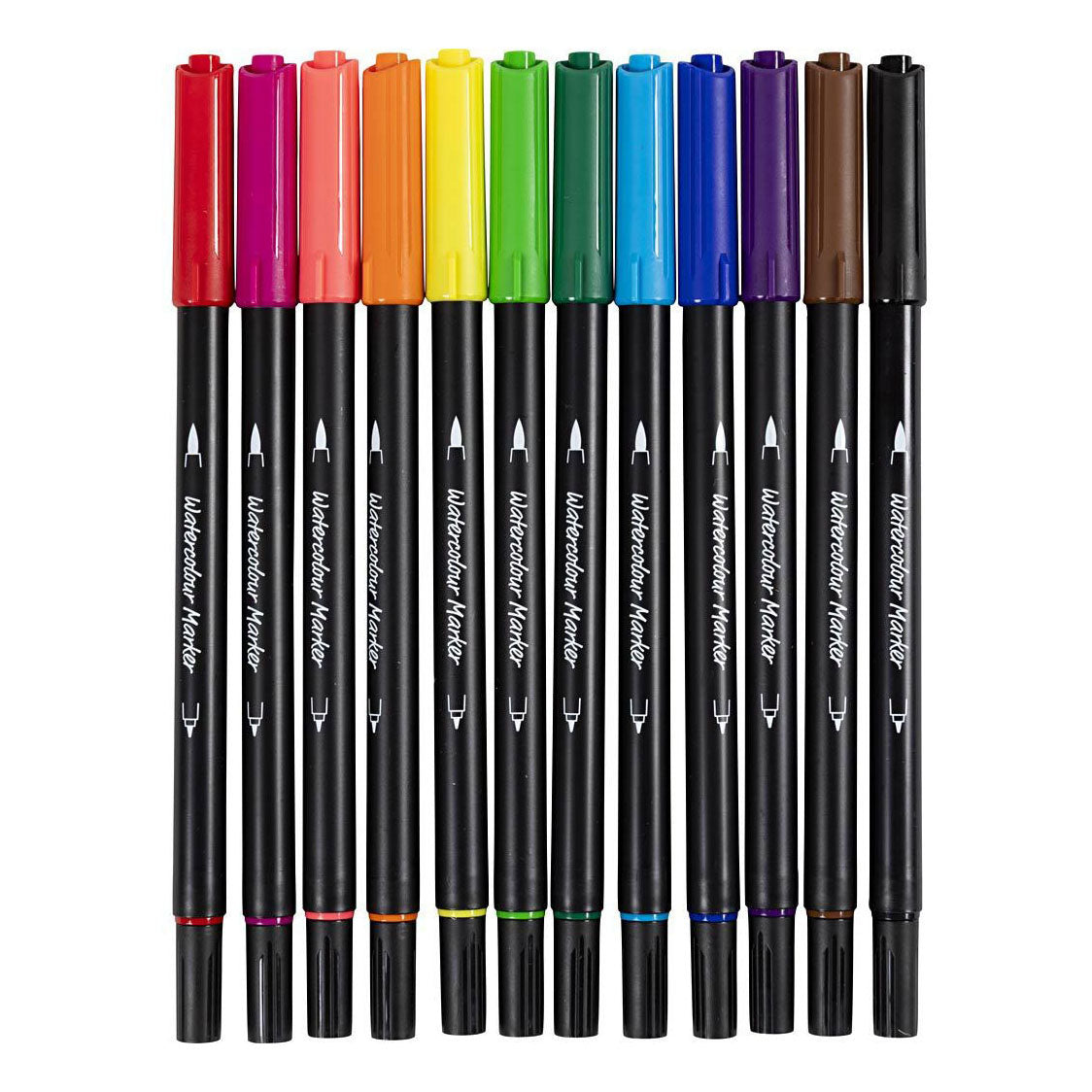 Creative company dubbelzijdige aquarel marker standaard kleuren, 12st.