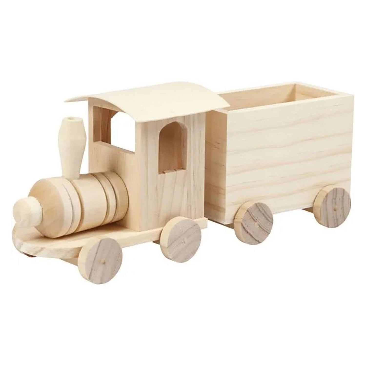 Houten trein met wagen