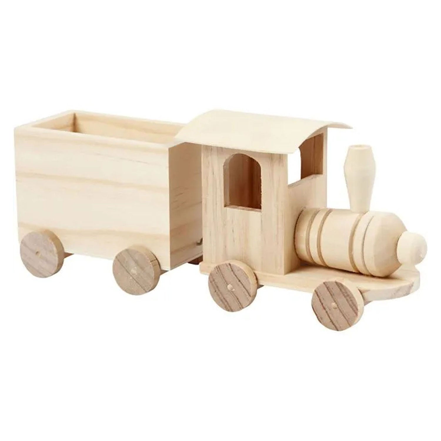 Houten trein met wagen
