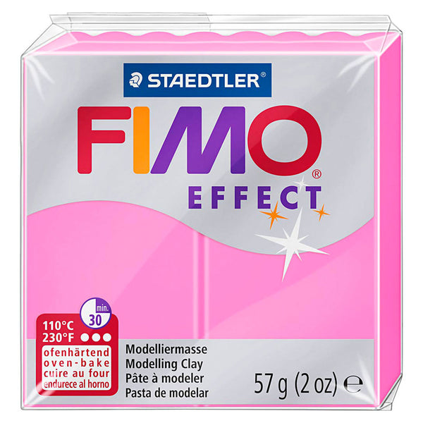 Fimo effect modelling clay neon pink, 57gr