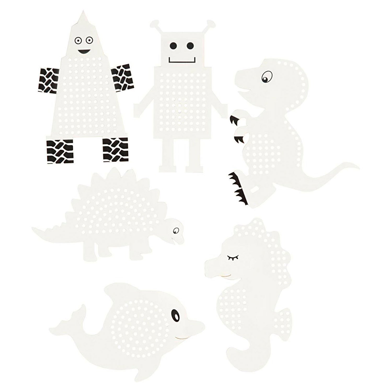 Creativ company borduurfiguren dieren en robots, 18dlg.