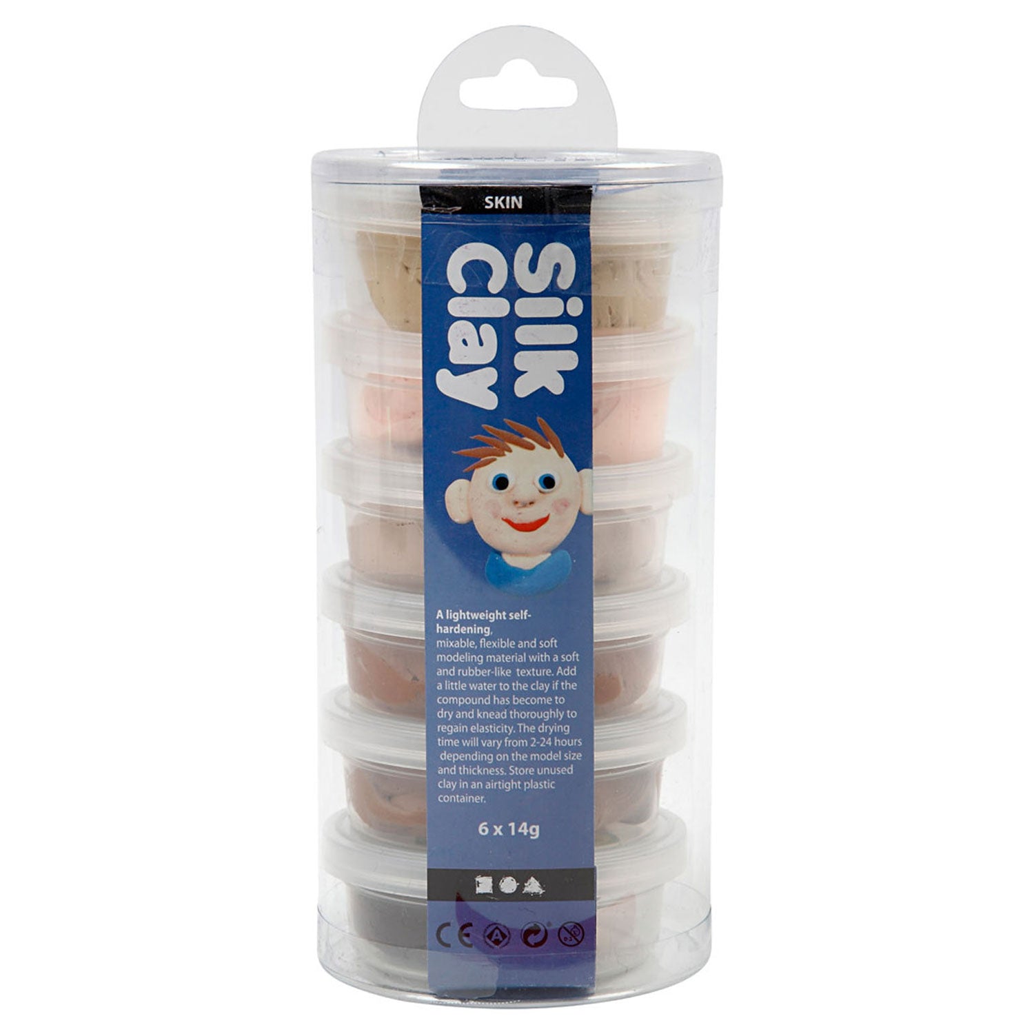 Silk clay , huidskleur, 6dlg.