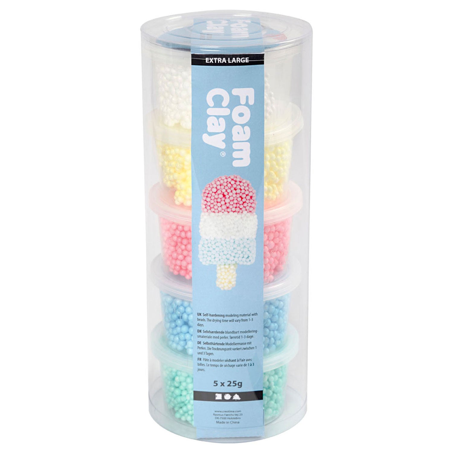 Foam Clay extra groot, 5 kleuren