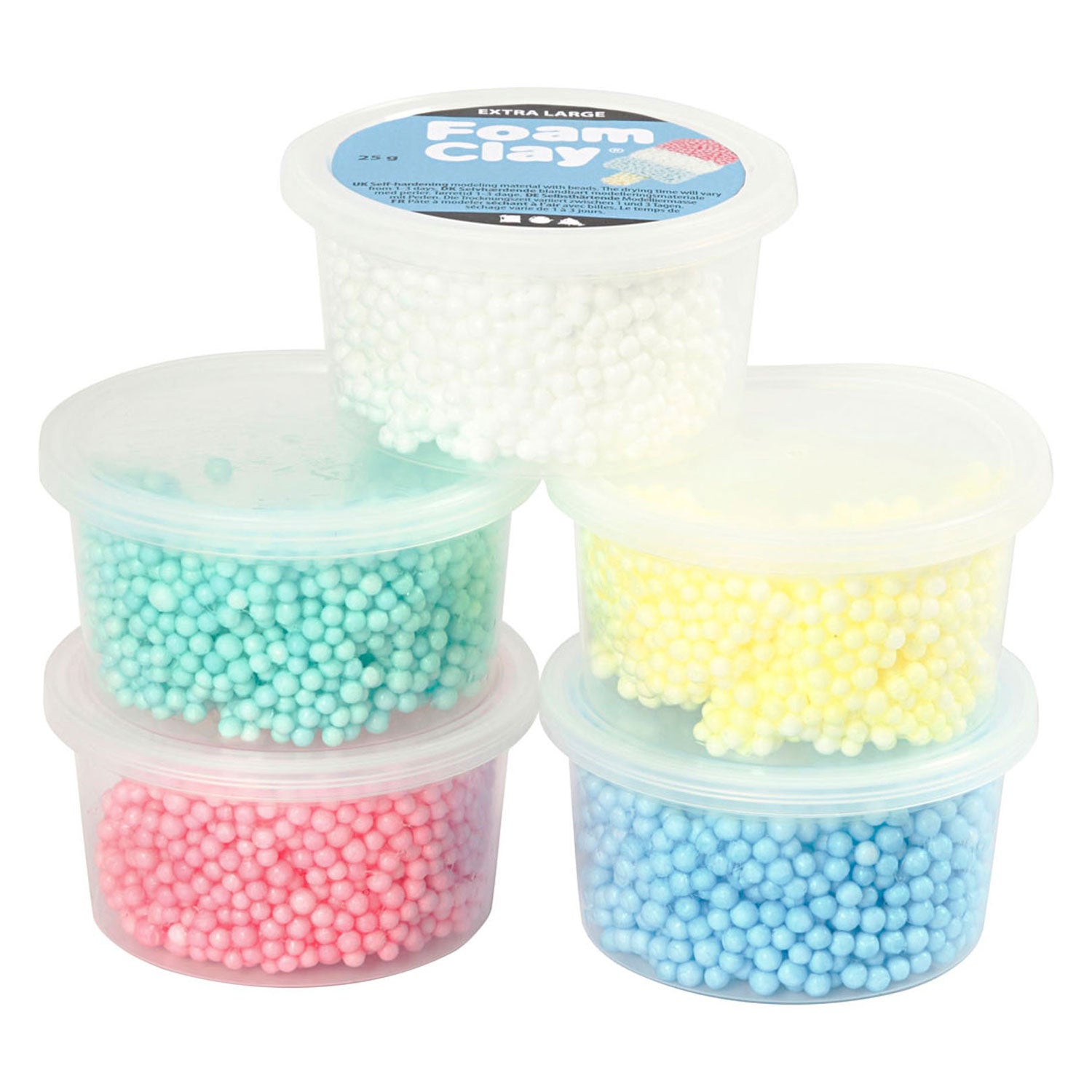 Foam Clay extra groot, 5 kleuren