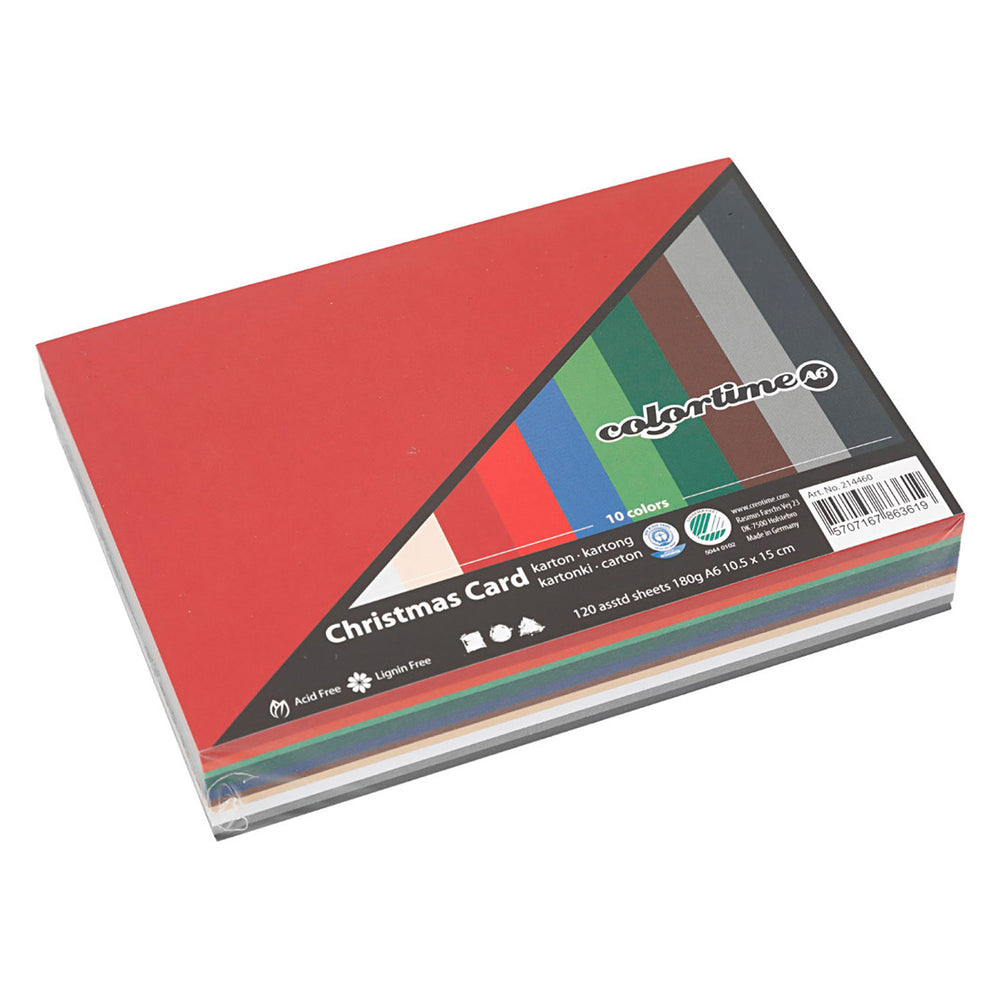 Creativ Company Karton Kaarten Kerst Kleuren, 120 uitgesloten