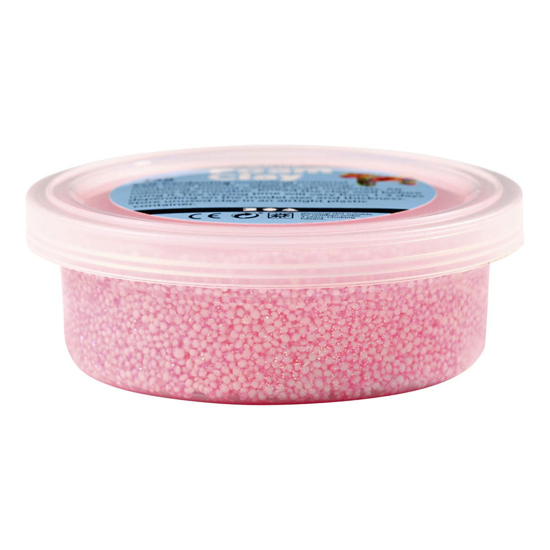 Creativ company foam clay pastel kleuren glitter, 6x14gr.