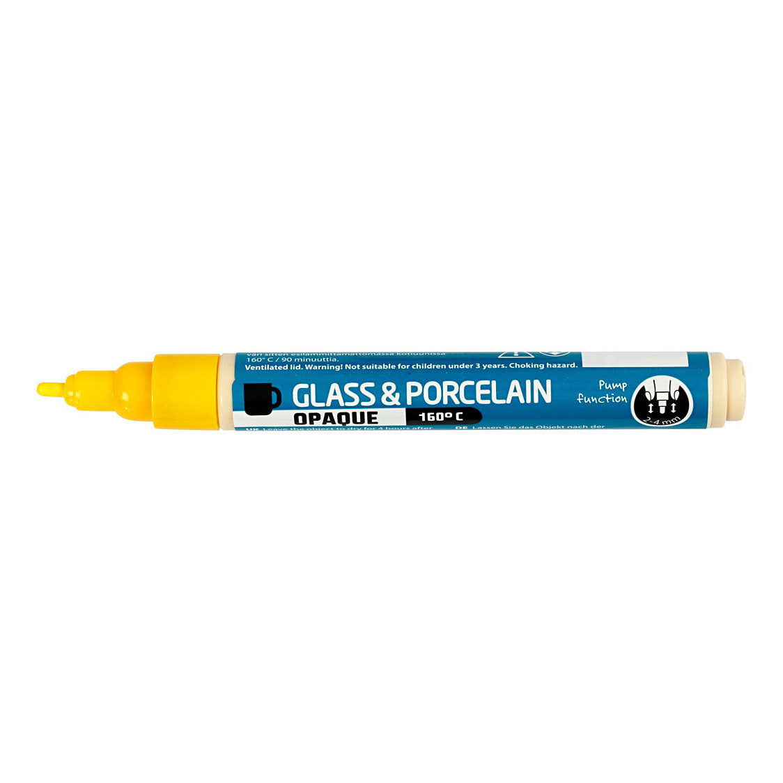 Creativ Company Opaque Glass and Porcelain Pen - Yellow