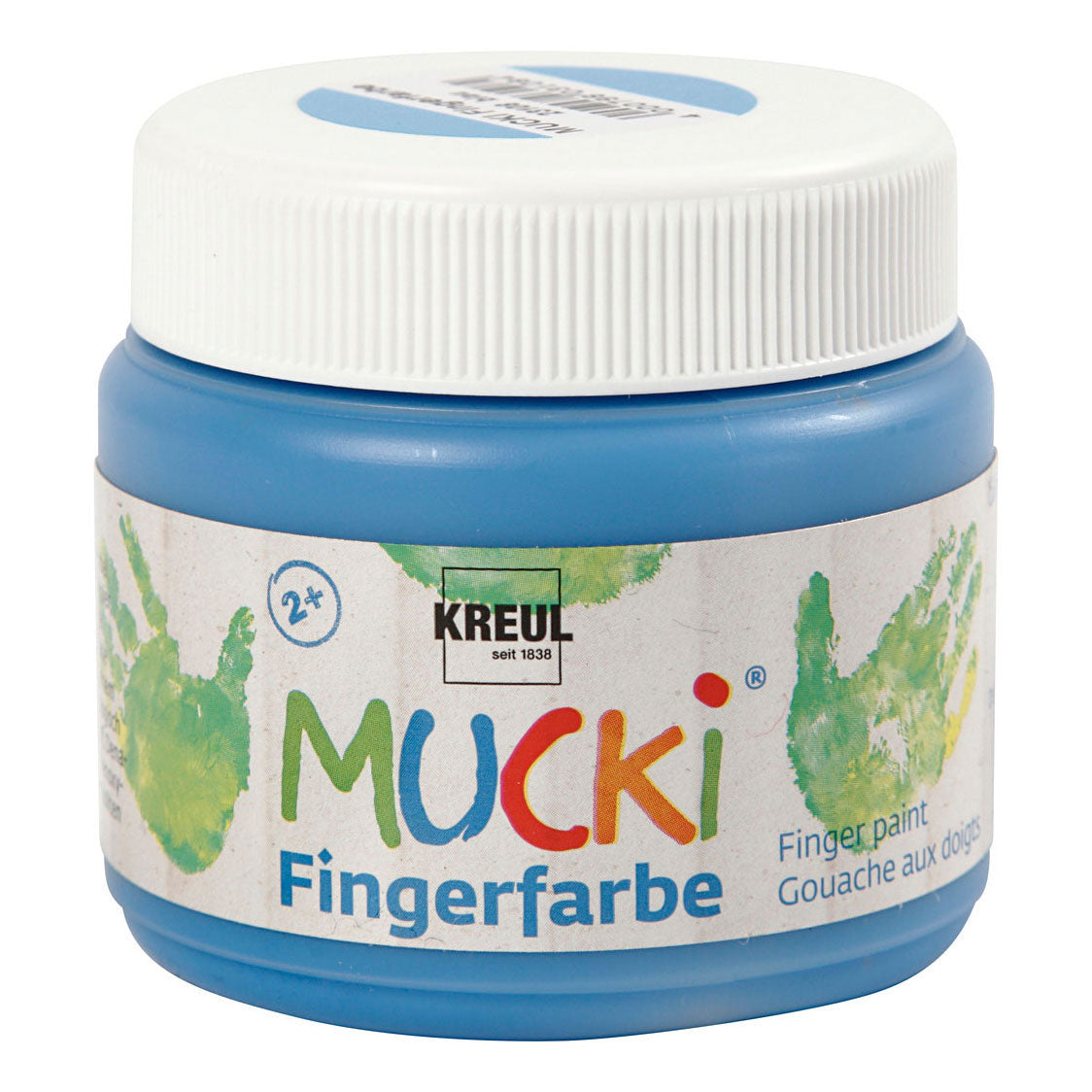 Creatief bedrijf mucki vingerverf blauw, 150ml