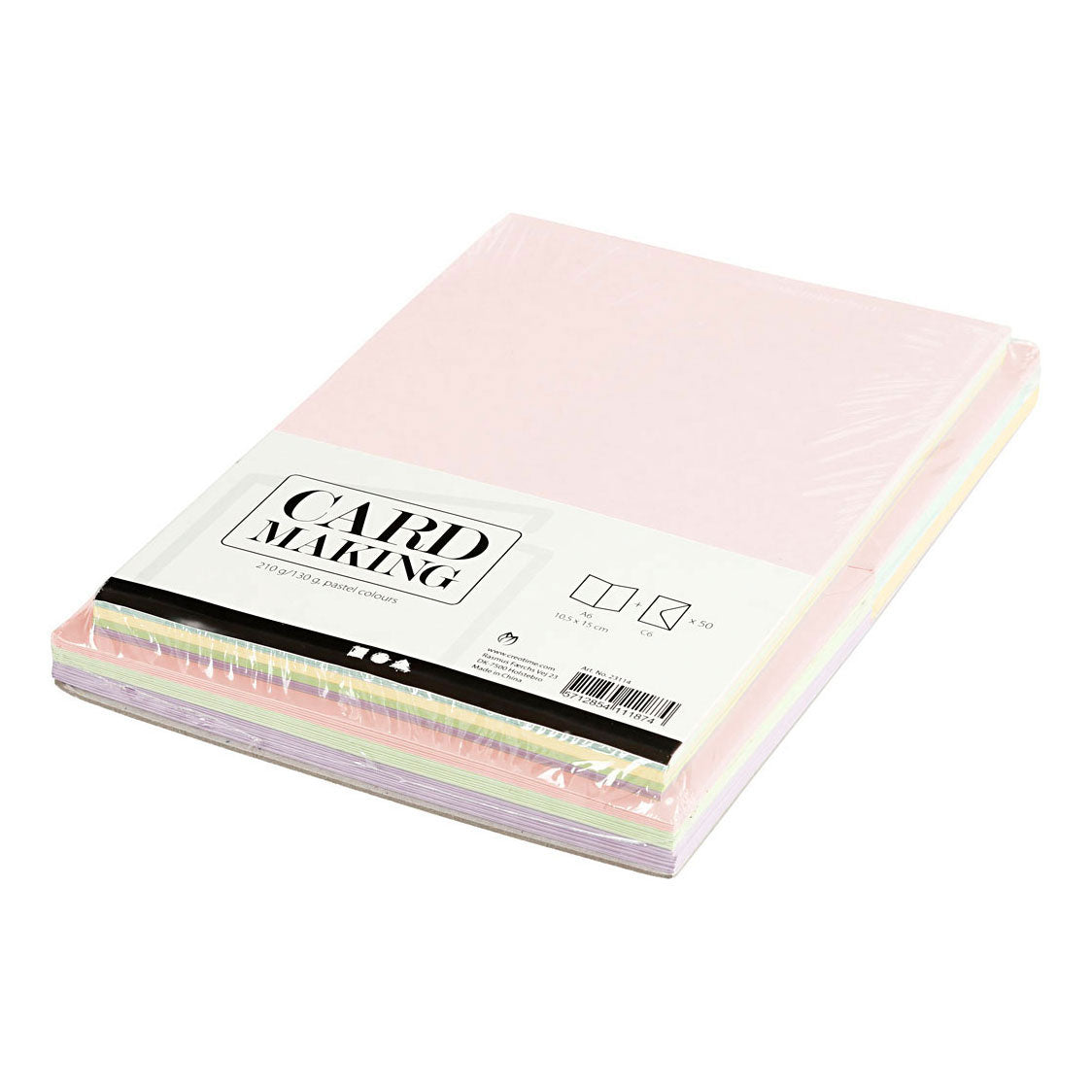 Creativ bedrijfskaarten en enveloppen pastelkleuren, 50 sets