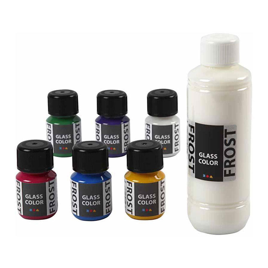 Creativ company glaskleur frost glasverf kleur, 6x30ml