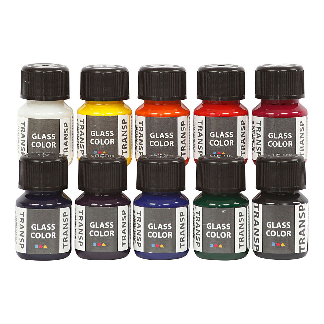 Creativ company glaskleur transparant glasverf kleur, 10x30ml