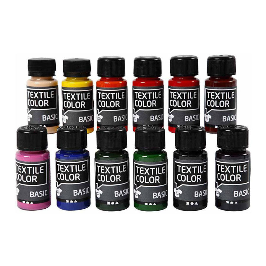 Creativ company textielkleur semi-dekkende textielverf, 12x50ml