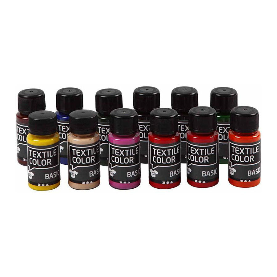 Creativ company textielkleur semi-dekkende textielverf, 12x50ml