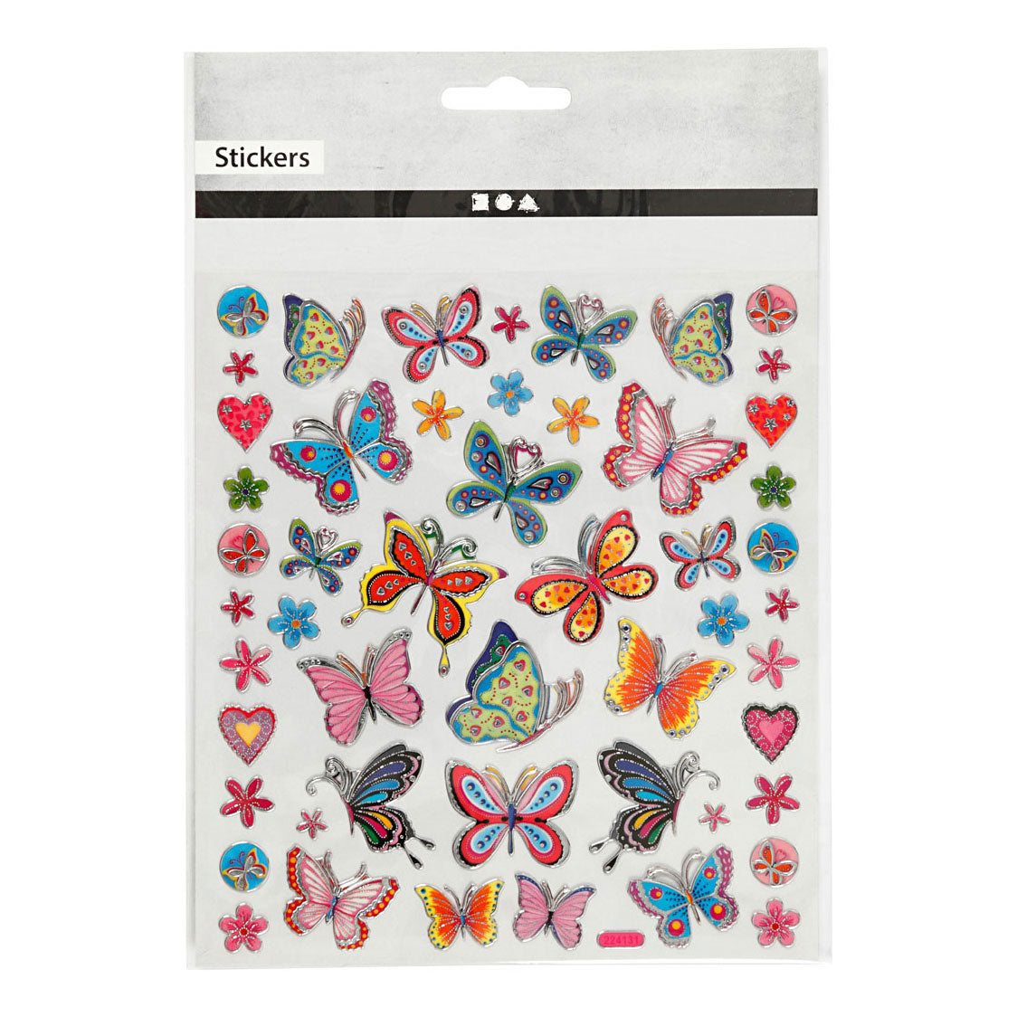 Creatieve bedrijfsstickers bloemen en vlinders, 1 vel