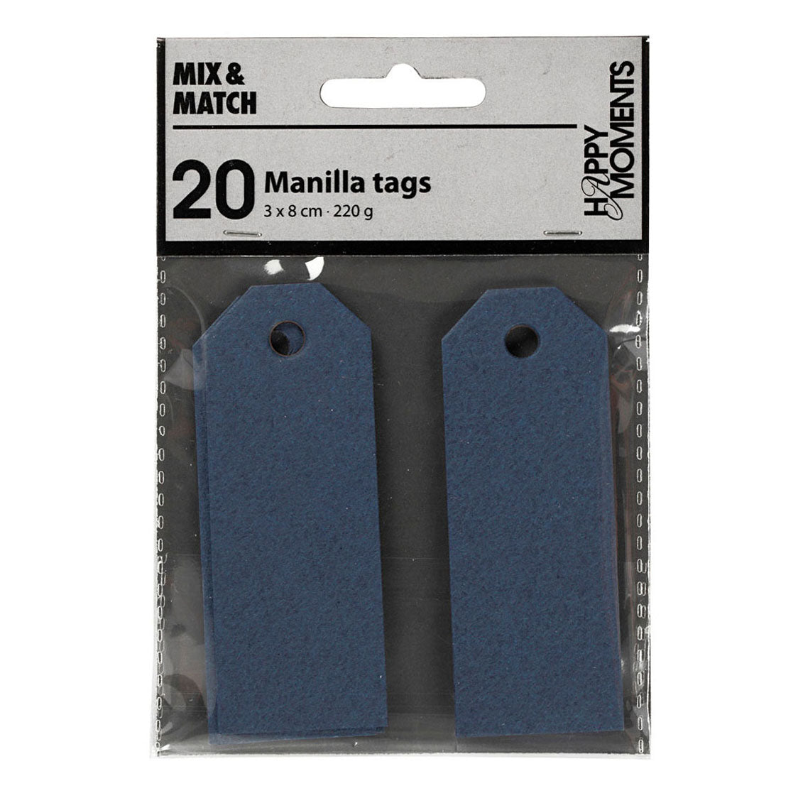 Creatief bedrijf manilla labels blauw, 20st.
