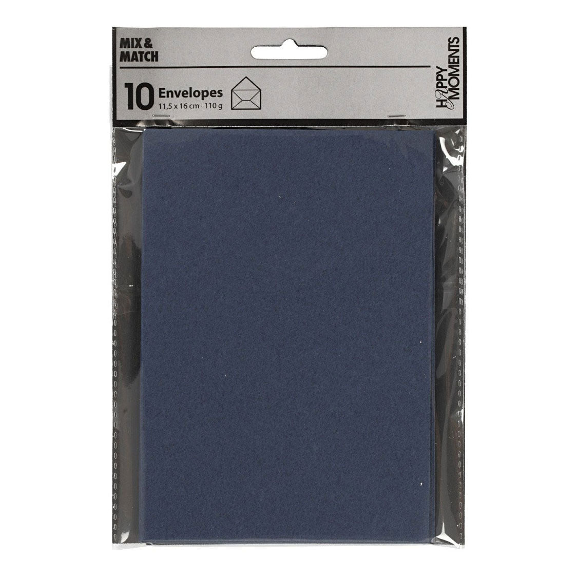Happy moments enveloppen 11,5 x 16 cm 10 stuks 110 gr blauw