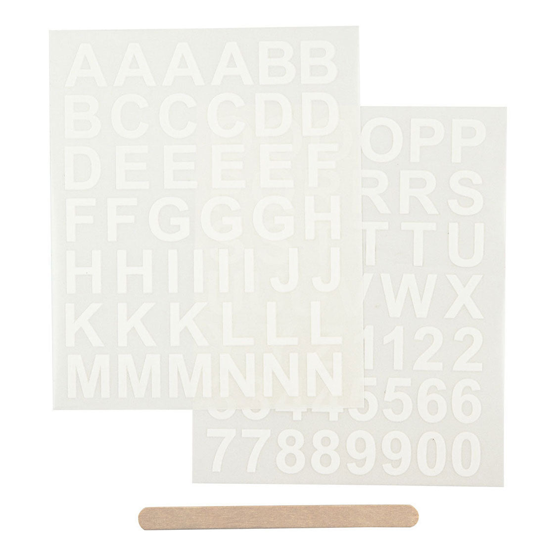Creativ company rub-on stickers letters en cijfers wit, 2 bekeken