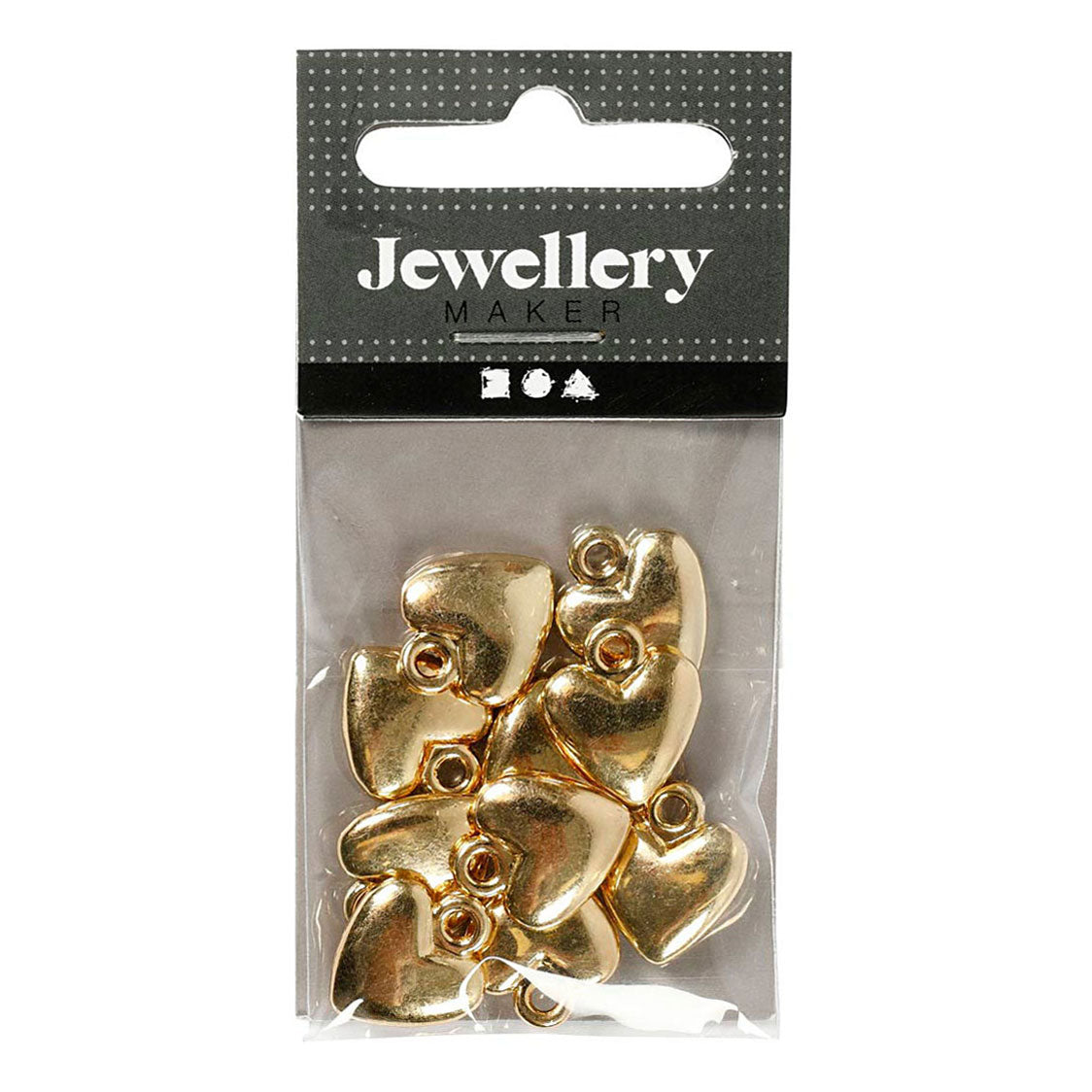Creativ company https: www.cchobby.nl heart-shaped-pendant-size-13x15-mm-gold-plated-10-pieces-1-box