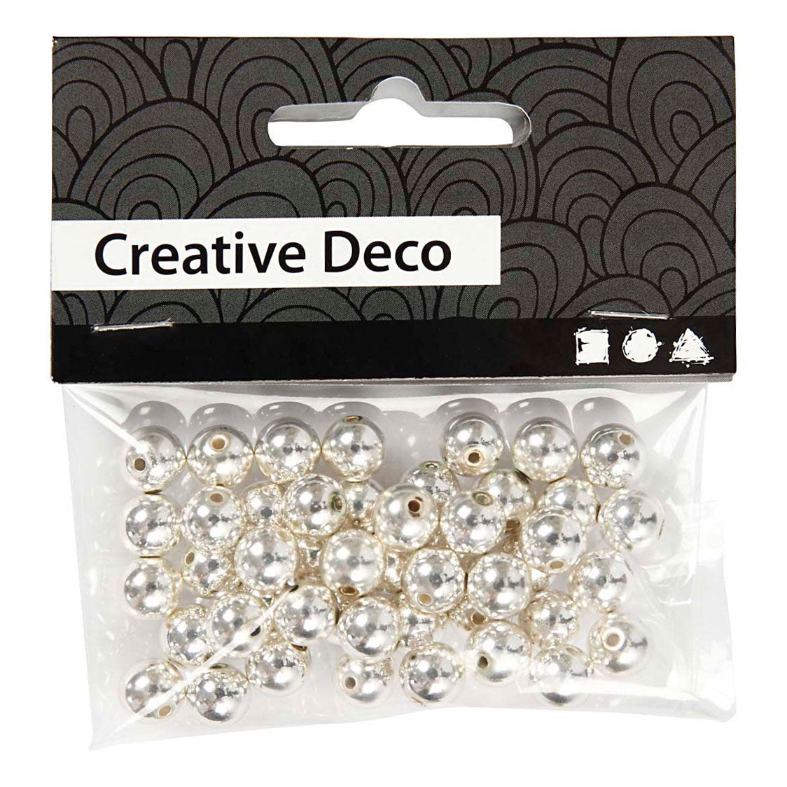 Creativ Company beads silver, 50 pcs.