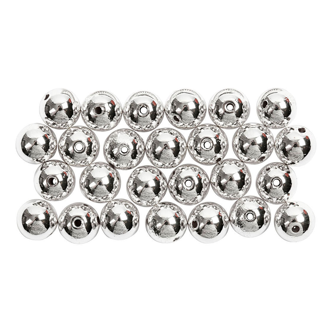 Creativ Company beads silver, 50 pcs.