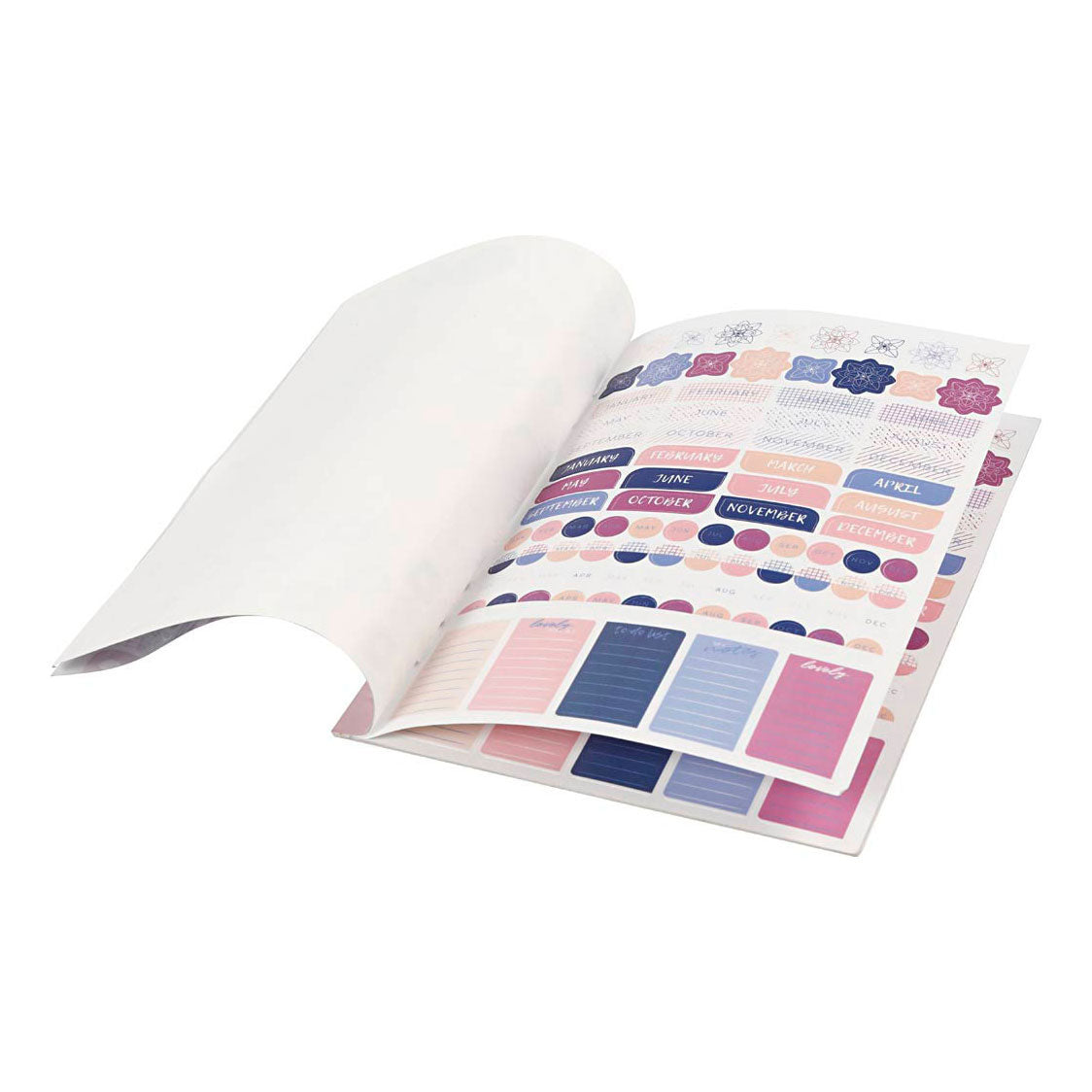 Creativ bedrijfsstickerboek bloemen a5 voor planner, 578st.