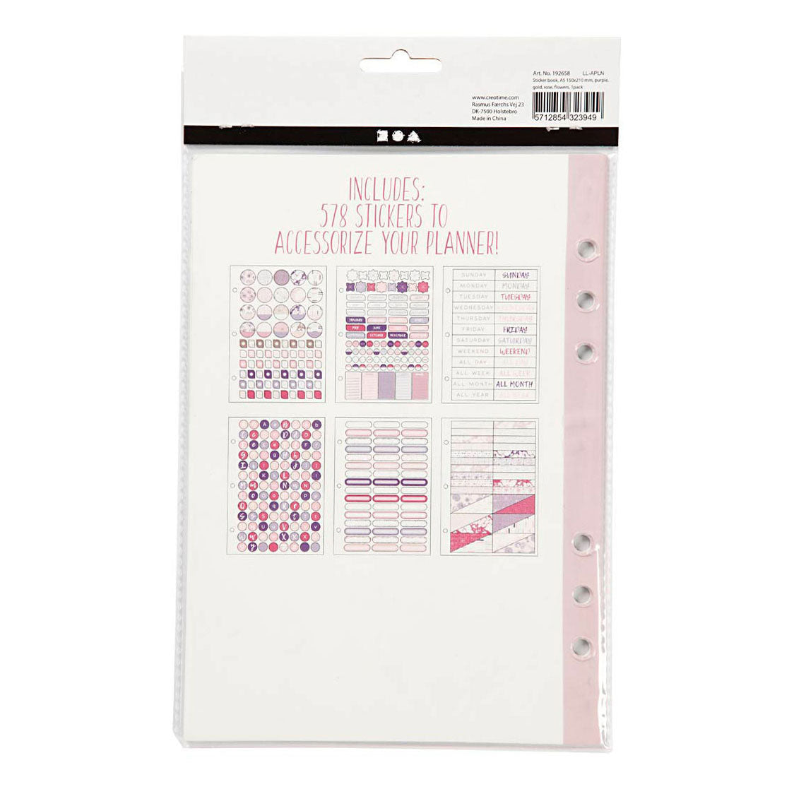 Creativ bedrijfsstickerboek bloemen a5 voor planner, 578st.