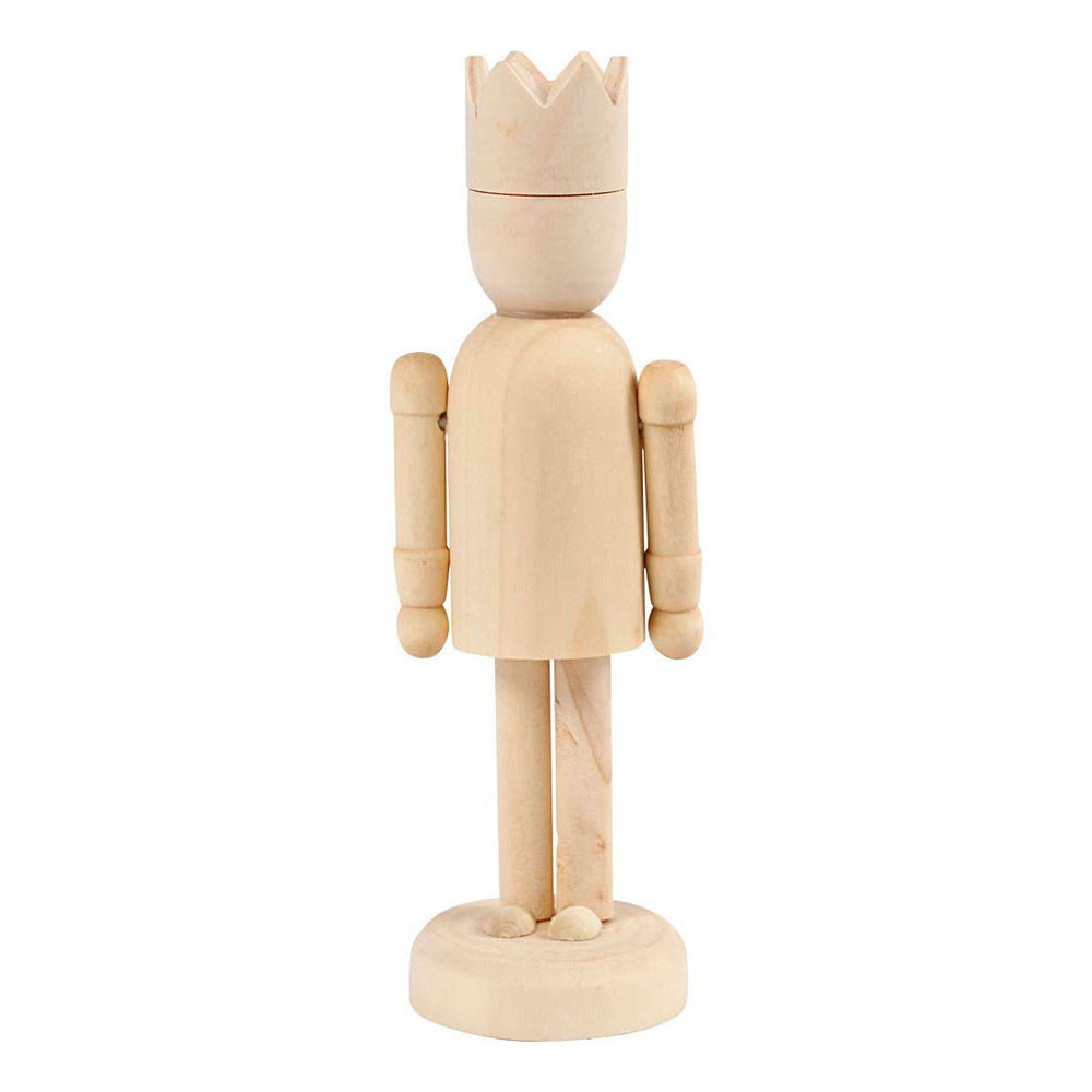 Creative company houten figuur met kroon, 13cm