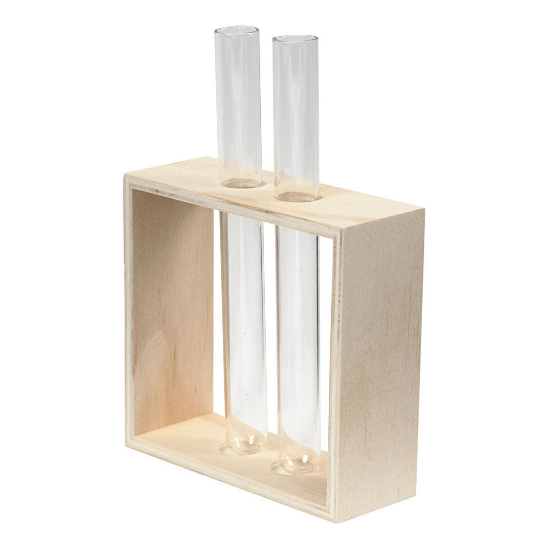 Creatief bedrijf houten rek met reageerbuizen, 3dlg.