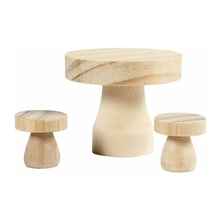 Creativ Company wooden mini furniture set, 3-piece.