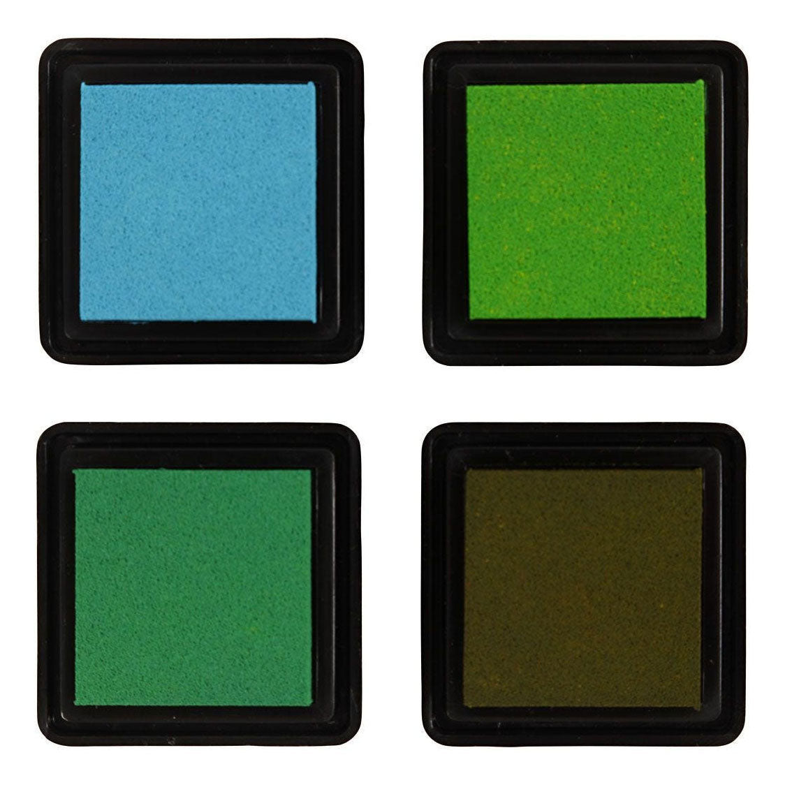 Creativ company stempelinkt, groen, lichtgroen, olijf, aqua, h: 2 cm, afm 3,5x3,5 cm, 4 stuk 1 doos