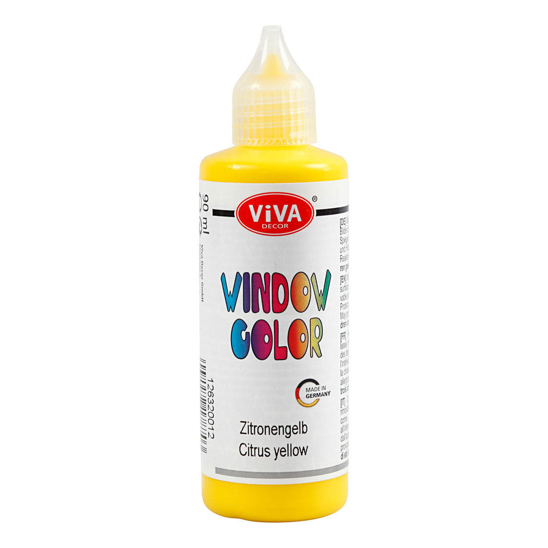 Raamkleursticker en glasverf - Geel, 90ml