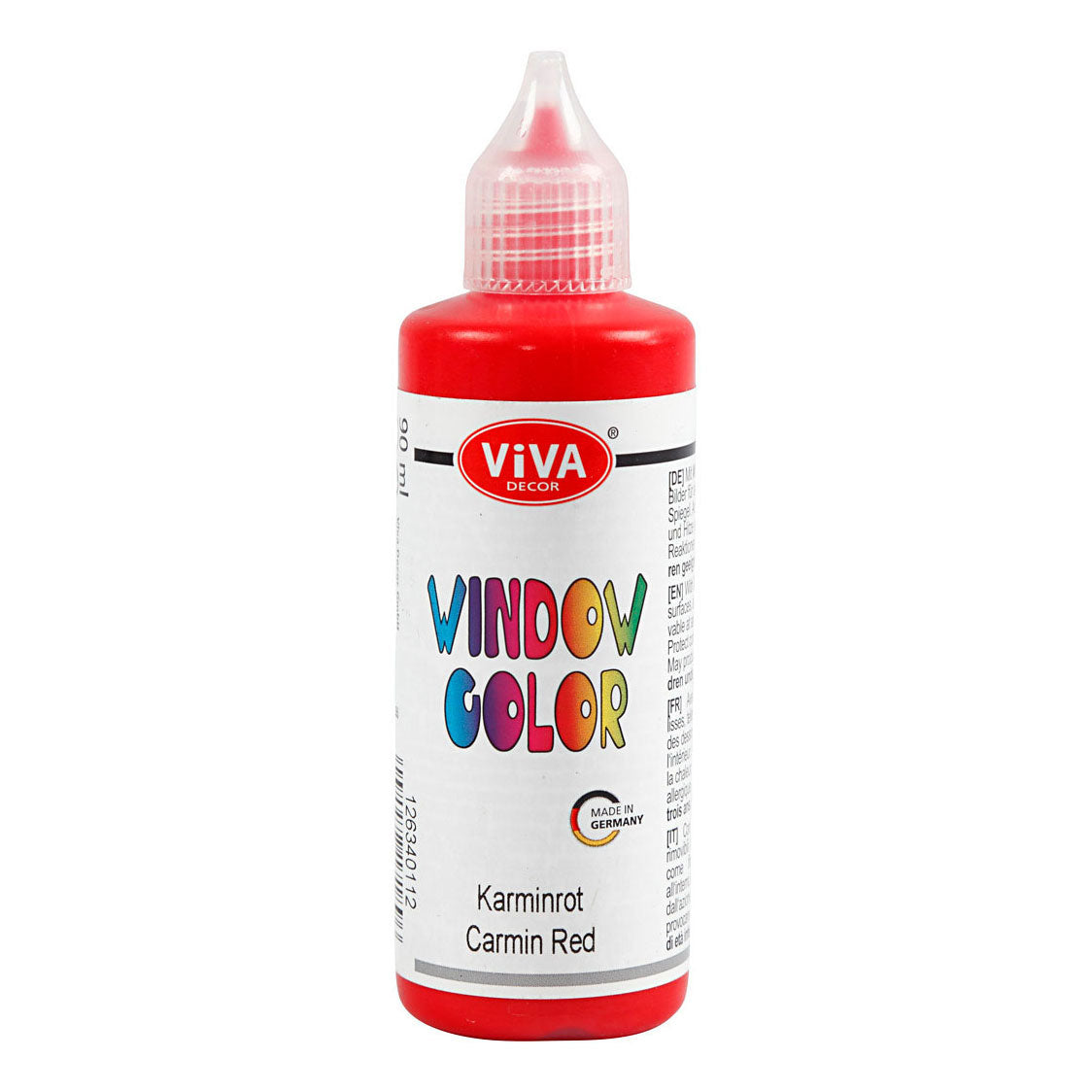 Creativ bedrijfsraamkleursticker en glasverf - karmijnrood, 90ml