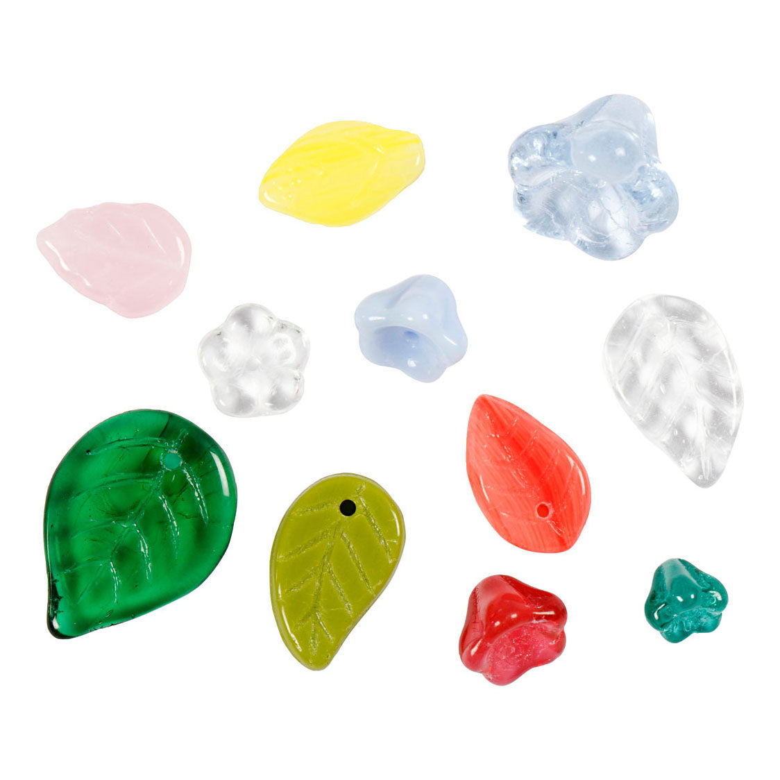 Creativ Company glass beads assorted leaves and flowers, 60 grams