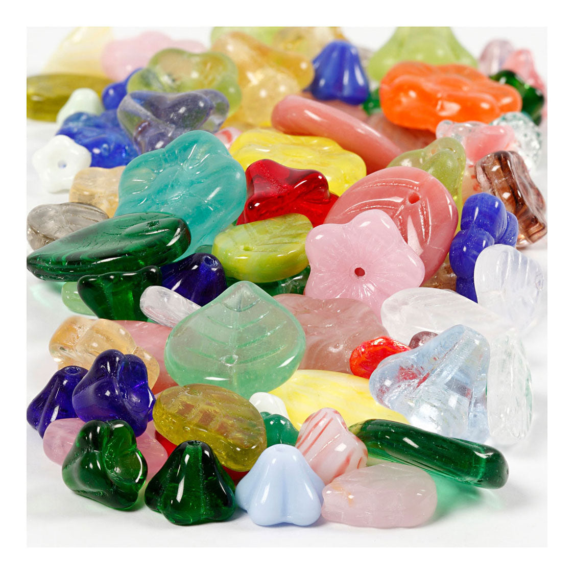 Creativ Company glass beads assorted leaves and flowers, 60 grams
