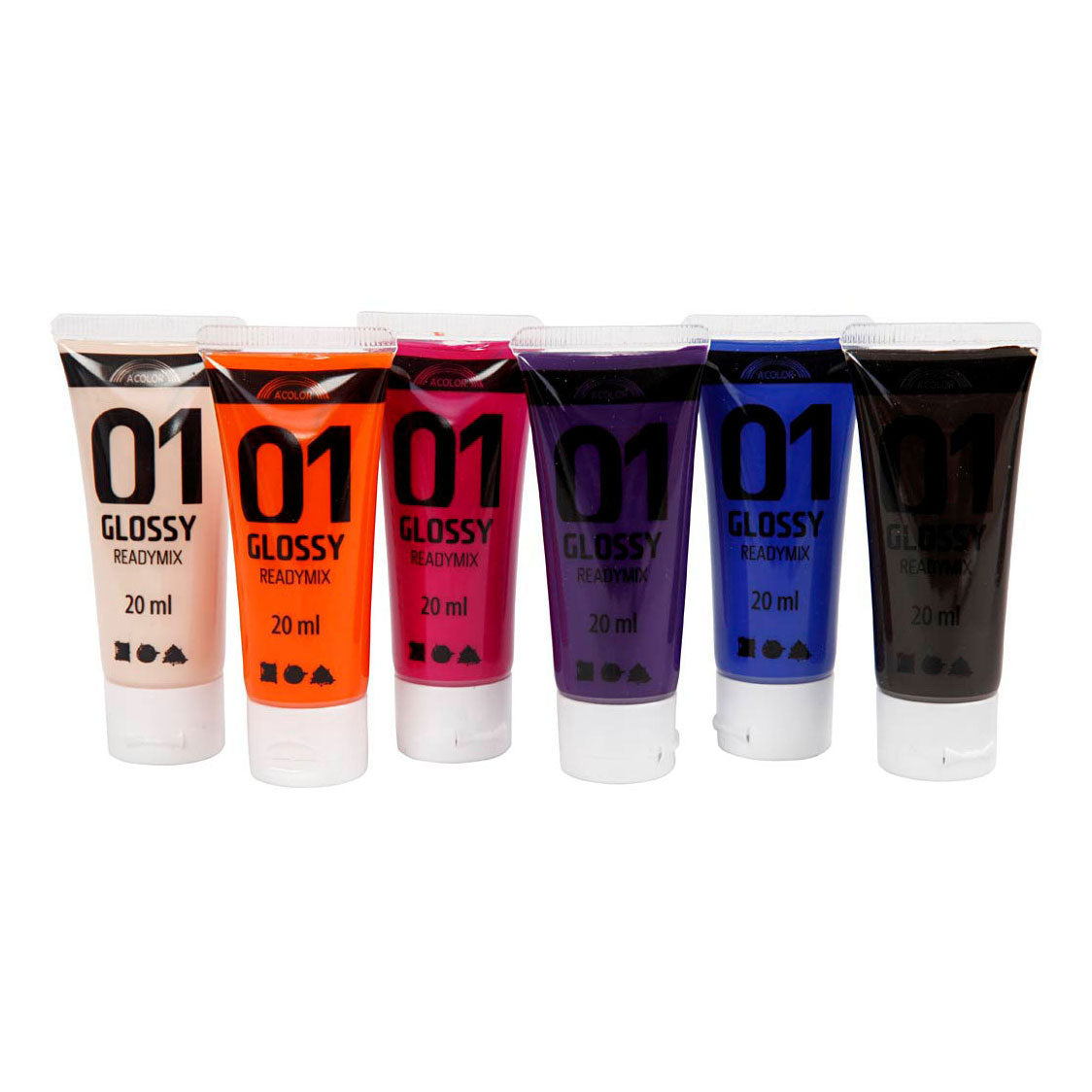 Creativ company acrylverf voor kinderen glanzend extra kleuren, 6x20ml