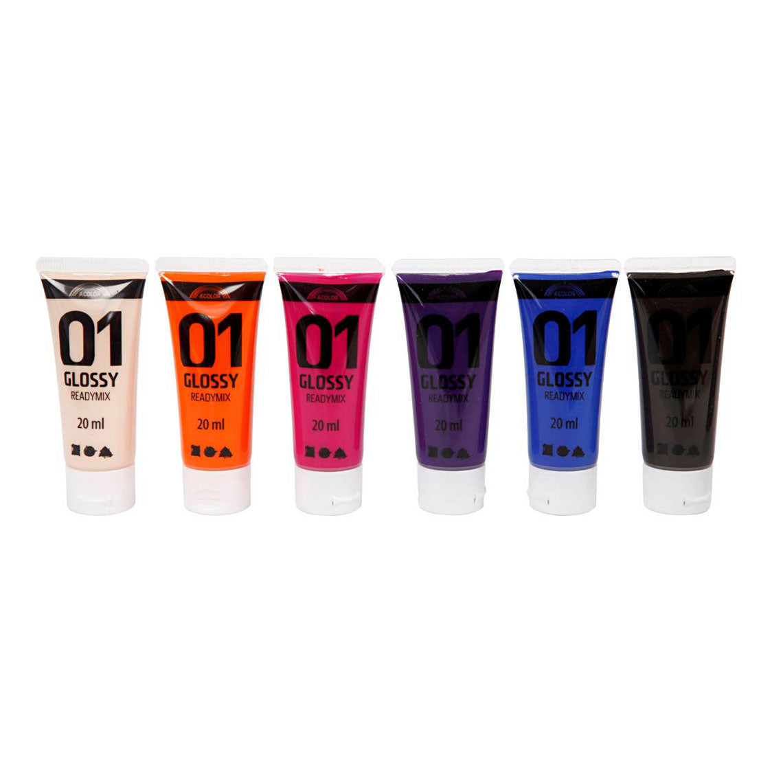 Creativ company acrylverf voor kinderen glanzend extra kleuren, 6x20ml