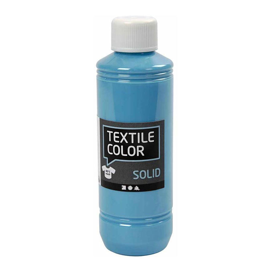 Creativ company textielkleur dekkende textielverf - turquoise blauw, 250ml