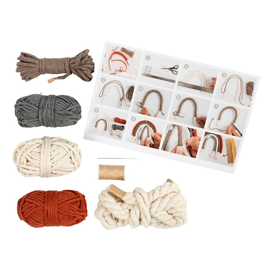 Creativ company mini hobby set macrame rainbow
