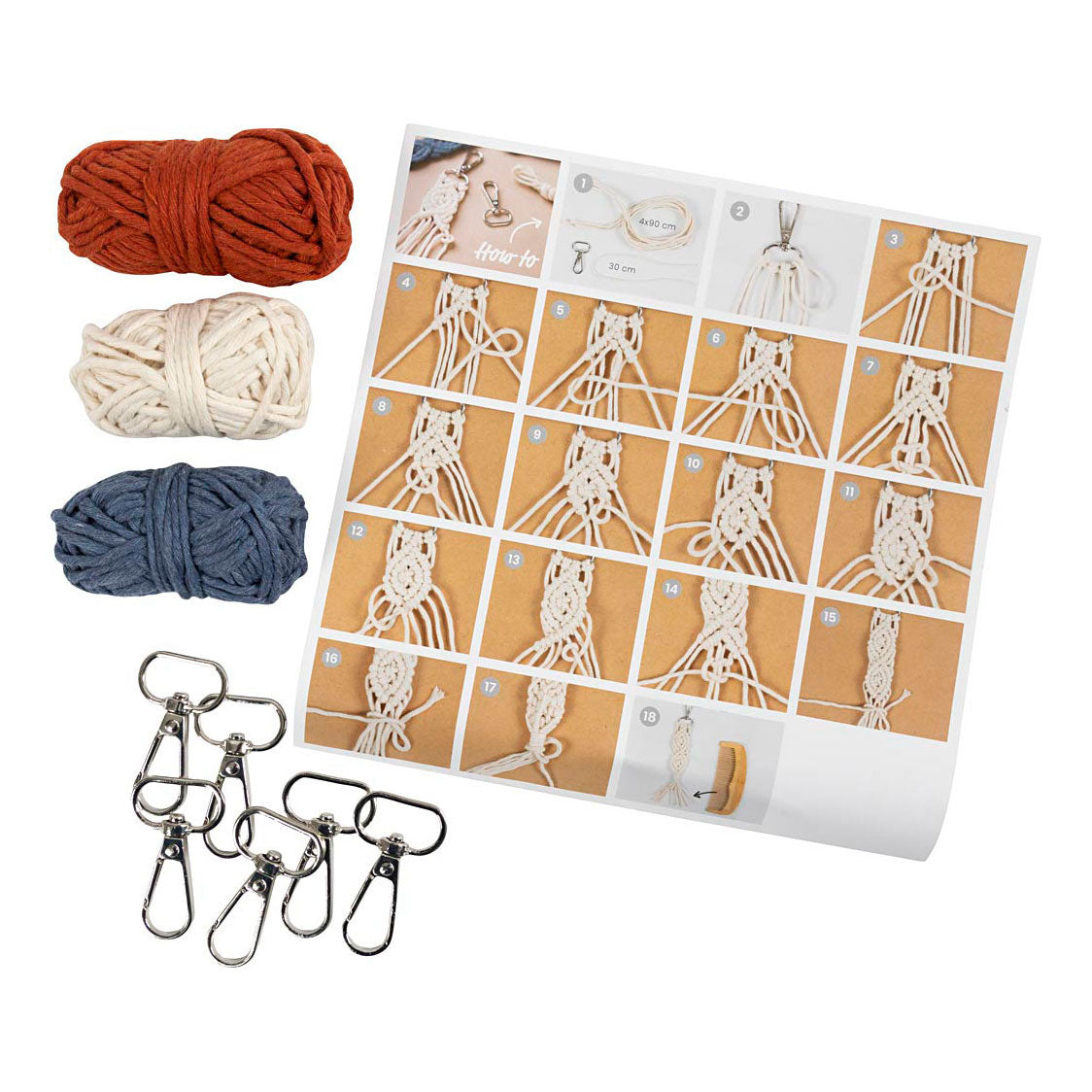 Creativ company mini hobby set macrame keychains