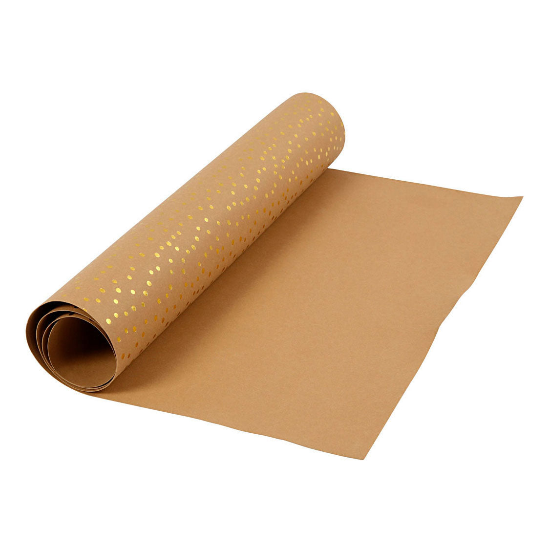 Creativ company kunstleer papier bruin met stippen, 1m