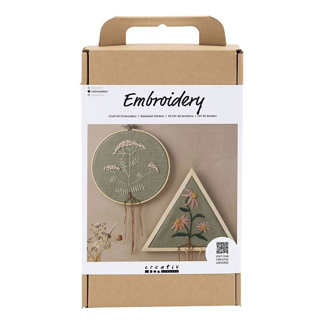 Creatief bedrijf hobbyset kleurrijk dusty groen borduurframe
