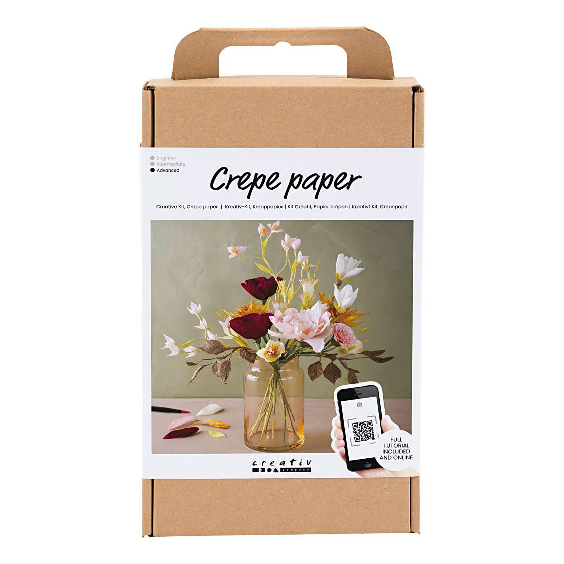 Creatief bedrijf hobbyset crêpepapier bloemen boeket