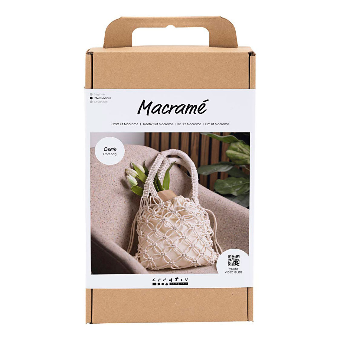 Creativ company hobbyset macramé tas wit