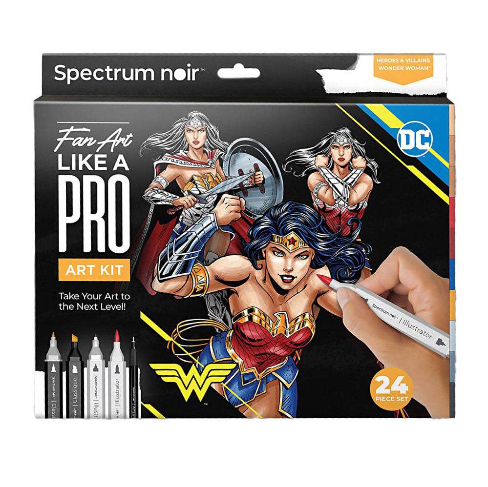 Creativ company hobbyset illustratie stripboekhelden wonder woman kleurset