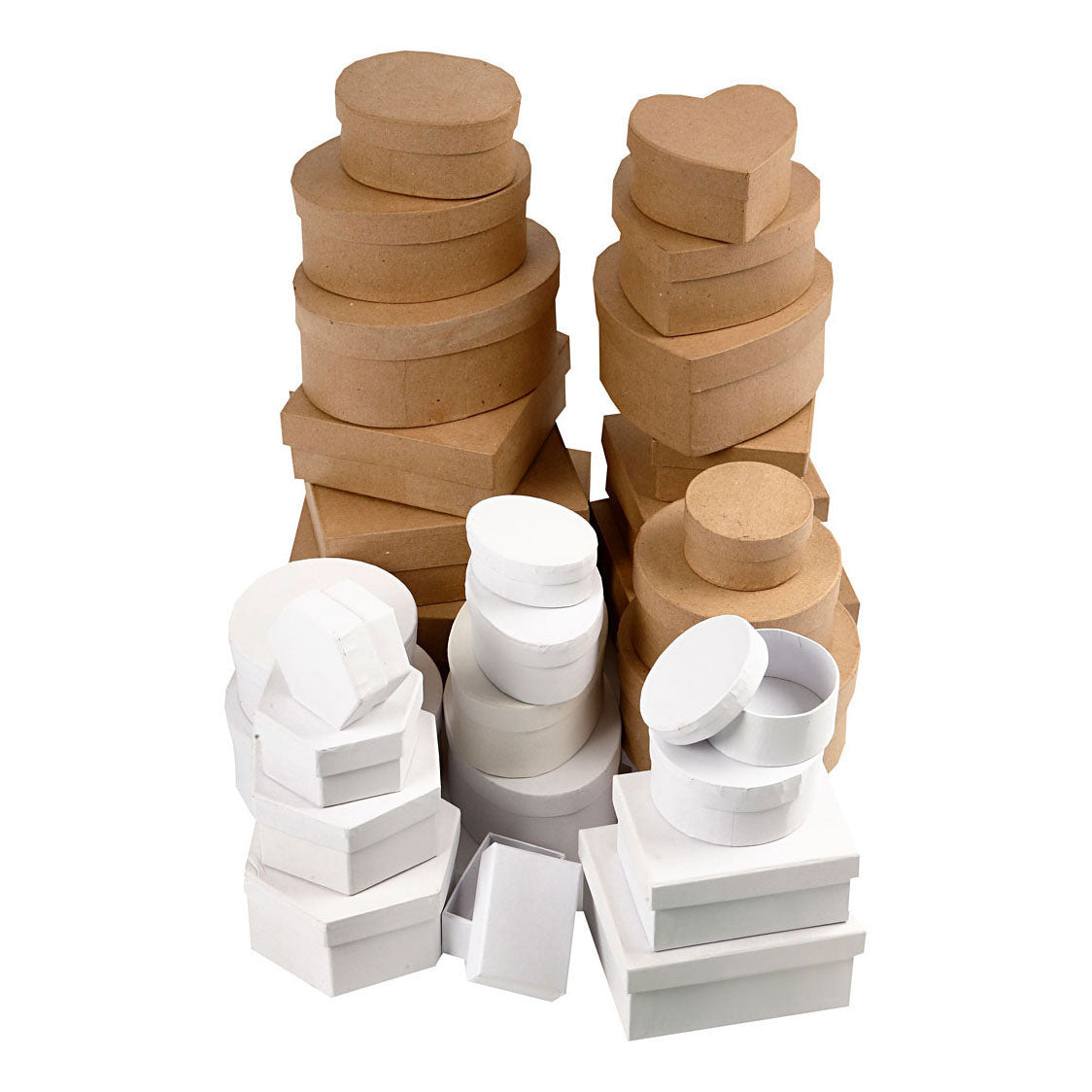 Creatief bedrijf dozijn bruin en wit 6,5-18cm, 30st.